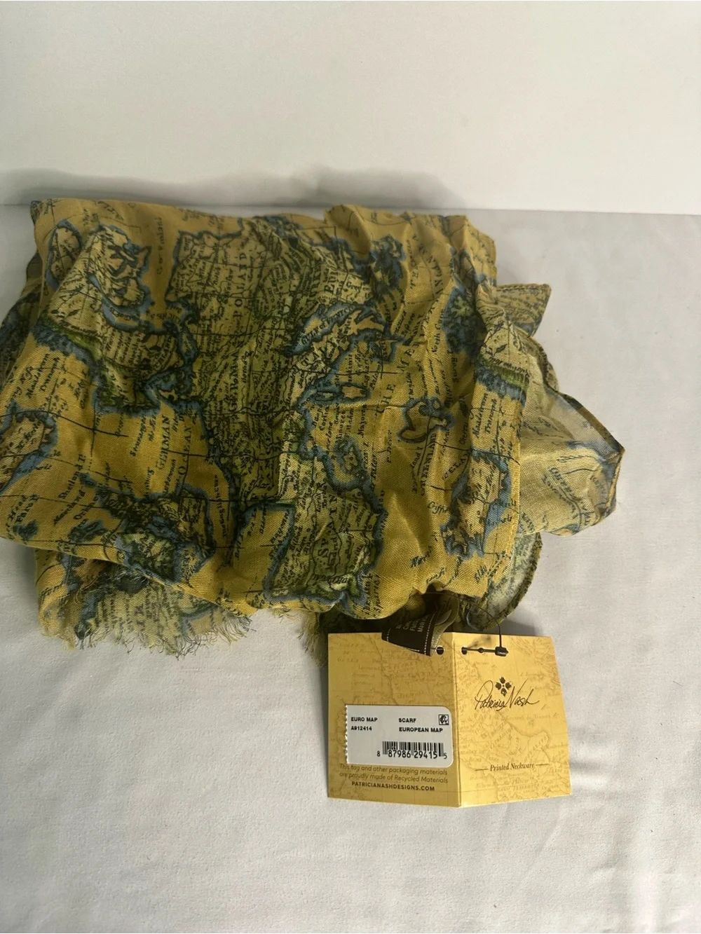 Patricia Nash Viscose European Map-Print Lightweight Scarf